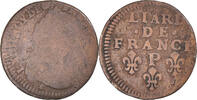 France Liard Coin, Louis XIV, Dijon, Copper, Gadoury:81 -
