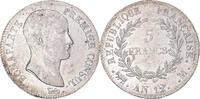 France 5 Francs Coin, Napoléon I, Toulouse, Silver -