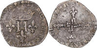 France Double Sol Parisis Coin, Henri III, Lyon, Billon -