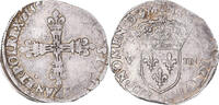 France 1/8 Ecu Coin, Henri III, Paris, Silver, Gadoury:485 -