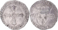 France 1/4 d'écu à la croix feuillue de face Coin, Henri IV, La -