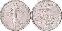 France 1/2 Franc Coin, Semeuse, Paris, BU, Nickel, KM:931.1 -