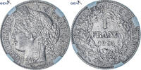 France Franc Coin, Cérès, Paris, GENI, MS62, Silver -