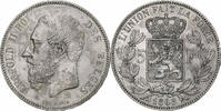 Belgium 5 Francs, 5 Frank Leopold II, Silver, KM:24 -