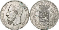 Belgium 5 Francs, 5 Frank Leopold II, Silver, KM:24 -