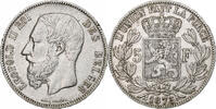 Belgium 5 Francs, 5 Frank Leopold II, Silver, KM:24 -