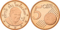 VATICAN CITY 5 Euro Cent Benedict XVI, Proof, Rome, Copper Plated Steel -