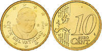 VATICAN CITY 10 Euro Cent Benedict XVI, Rome, Proof, Brass -