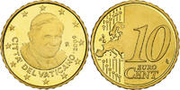 10 Euro Cent 2009 R Vatikanstadt Benedict XVI, PP, Rome, Messing, STGL, KM:385 STGL