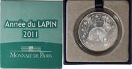 France 5 Euro Monnaie de Paris, Année du lapin, BU, Paris, Silver -