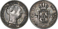 Spain 2 Reales Isabel II, Madrid, Silver, KM:599.1 -