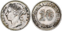 Straits Settlements 10 Cents Victoria, Silver, KM:11 -