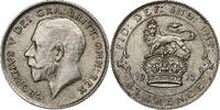 6 Pence 1913 Großbritannien George V, Silber, SS+, KM:815 SS+