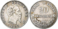 Italy 20 Centesimi Vittorio Emanuele II, Milan, Silver -