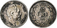 Sweden 25 Öre Oscar I, Silver, KM:684 -