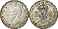 Great Britain Florin, Two Shillings George VI, Silver, KM:855 -