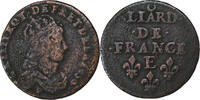France Liard Louis XIV, Liard de France au buste juvénile, deuxième type -