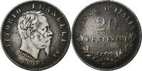 Italy 20 Centesimi Vittorio Emanuele II, Milan, Silver -