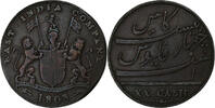 INDIA-BRITISH 20 Cash MADRAS PRESIDENCY, Soho Mint, Copper -