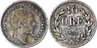 Sweden 10 Öre Oscar I, Silver, KM:683 -
