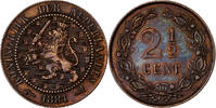 Netherlands 2-1/2 Cent William III, Bronze, KM:108.1 -