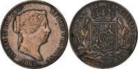 Spain 25 Centimos Isabel II, Segovia, Copper, KM:615.2 -