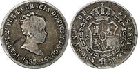 Spain 2 Reales Isabel II, Seville, Silver, KM:526.2 -