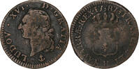 France Sol Louis XVI, Sol ou sou, La Rochelle, Copper -