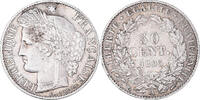 France 50 Centimes Coin, Cérès, Paris, Silver, KM:834.1 -