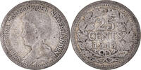 Netherlands 25 Cents Coin, Wilhelmina I, Utrecht, Silver -