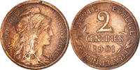 France 2 Centimes Coin, Dupuis, Paris, Bronze, KM:841 -