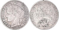 France 20 Centimes Coin, Cérès, Paris, Silver, KM:758.1 -
