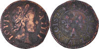 France Denier Tournois Coin, Paris, Copper, Gadoury:70 -