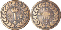 France Decime Coin, Louis XVIII, Strasbourg, Bronze -