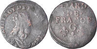 France Liard Coin, Louis XIV, Liard de France au buste juvénile, deuxième type -