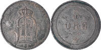Sweden 5 Öre Coin, Oscar II, Bronze, KM:757 -