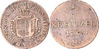 AUSTRIAN STATES 1/4 Kreuzer Coin, Günzburg, Copper -