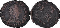 France Double Tournois 158[?] Lyon Coin, Henri III, Lyon, Copper S 38.66 US$  +  29.33 US$ shipping