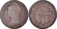 France 5 Centimes Coin, Dupré, Orléans, Bronze, KM:640.9 -