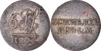 German States 6 Pfennig, Sechser Coin, SCHWARZBURG-RUDOLSTADT, Ludwig Friedrich II, 6 Pfennig -