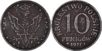 Poland 10 Fenigow Coin, Stuttgart, Germany, Iron, KM:6 -