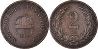 Hungary 2 Filler Coin, Franz Joseph I, Kormoczbanya, Bronze -