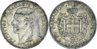 Greece 5 Drachmai Coin, George I, Paris, Silver, KM:46 -