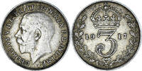 Great Britain 3 Pence Coin, George V, British Royal Mint -