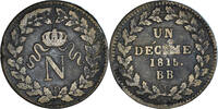 France Decime Coin, Napoleon I, Strasbourg, Bronze -