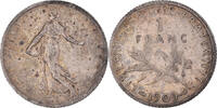 France Franc Coin, Semeuse, Paris, Silver, KM:844.1 -