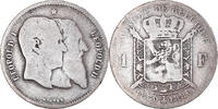 Belgium Franc Coin, Leopold II, Brussels, Silver, KM:38 -