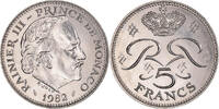 Monaco 5 Francs Coin, Rainier III, Copper-nickel, KM:150 -