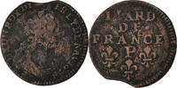 France Liard Coin, Louis XIV, Liard de France au buste âgé, troisième type -