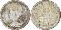 25 Cents 1913 Utrecht Niederlande Münze, Wilhelmina I, Utrecht, S, Silber, KM:146 S